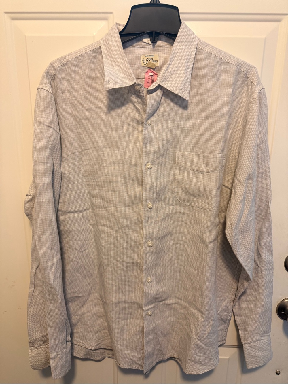 Light Blue Long-Sleeve Men's Button-Up Shirt